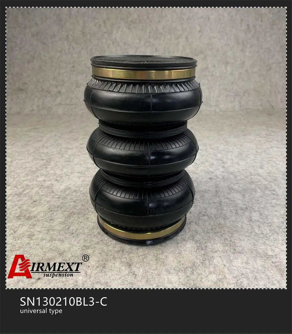 AIRMEXT SN130210BL3-C / CLOSED encplate triple air suspension /airspring bellow rubber airspring airride shock absorbe