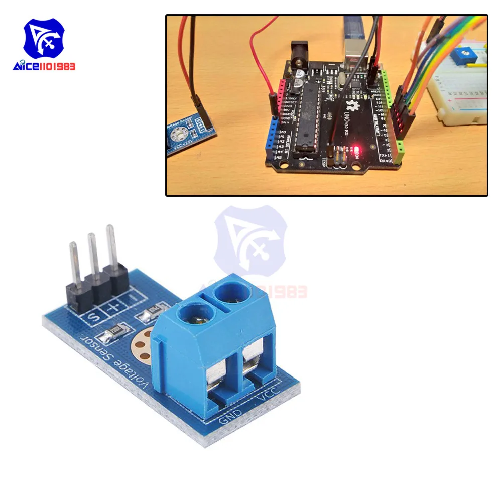 diymore Voltage Detection Sensor Module DC 0~25V Voltage Tester for Arduino Raspberry
