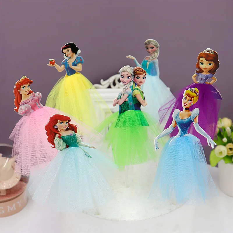 1PCS Gefrorene Prinzessin Geburtstag Party Dekorationen Kinder Kuchen Topper für Mädchen Geburtstag Dekoration Anniversaire Kuchen Liefert