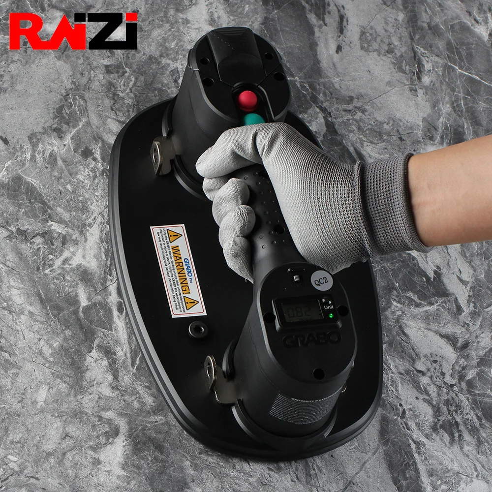 Imagem -02 - Raizi Grabo Pro Versão Elétrica Ventosa a Vácuo com Bateria para Madeira Drywall Granito Telha de Vidro Laje Levantamento Levar Ferramenta