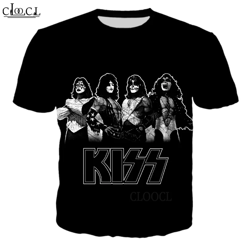 HX ใหม่ล่าสุด Rock นักร้อง KISS Band T เสื้อ 3D พิมพ์เสื้อ Harajuku แฟชั่น Tees ผู้หญิงผู้ชายเสื้อยืดเสื้อผ้า Drop Shipping