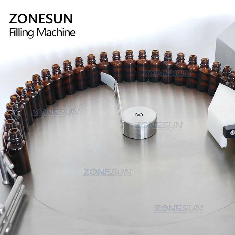 ZONESUN ZS-LPG1 Đầu Đơn Gốm Tỳ Bơm Lọ Thủy Tinh Quận Thương Mại Trung Tâm Tinh Dầu Lỏng Máy Làm Đầy Với Bình Unscrambler