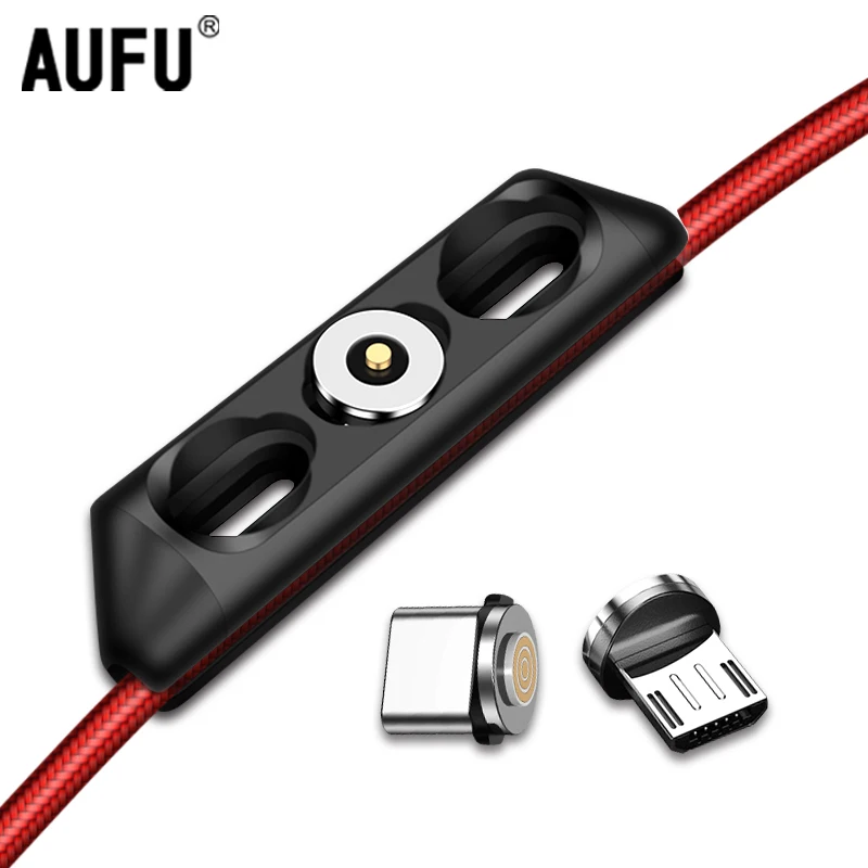 

AUFU Magnetic Cable Plug Case Portable Storage Box Magnet Charger Plugs Micro USB Type C Connector Storage Box Case