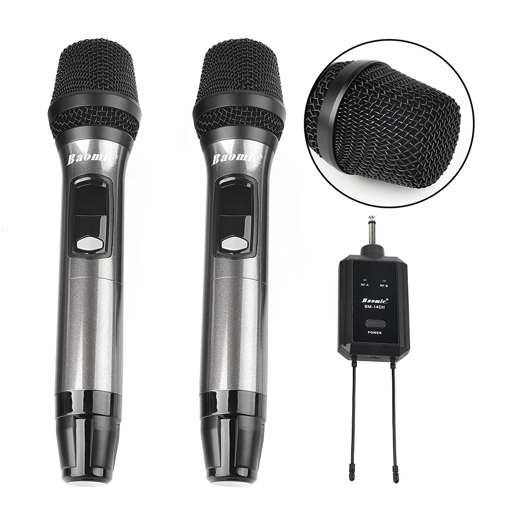 Bm-14D Uhf Wireless Microphone System Machine Sound Equipment Home Music Recording Karaoke Handheld with Rechargeable Receiver