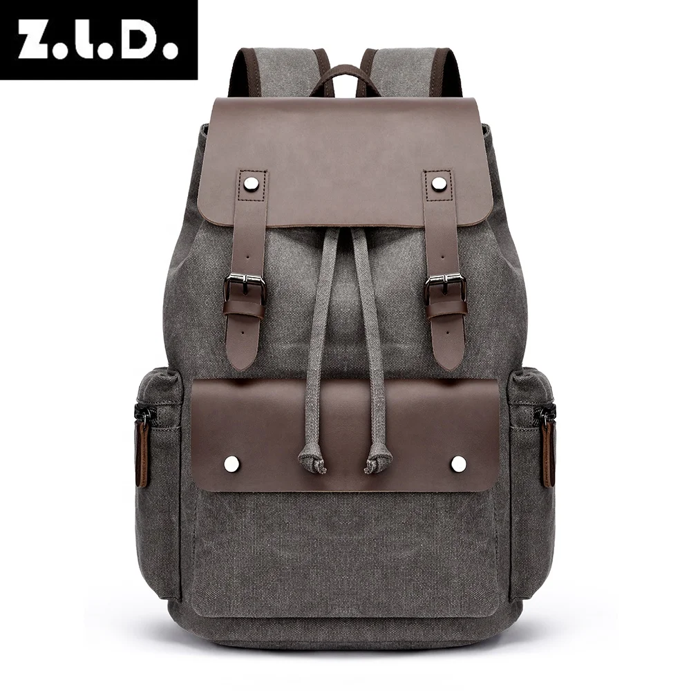 vintage Canvas Retro Men\'s Backpack Large Capacity 20-35L Anti-Theft Bag Wear-Resistant Back for School Teenagers Dropshipping