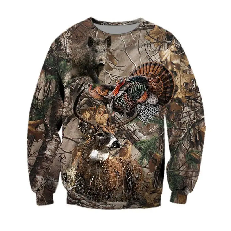 Sudadera camuflaje 3D con capucha – manga larga para pesca y caza - imagen 2
