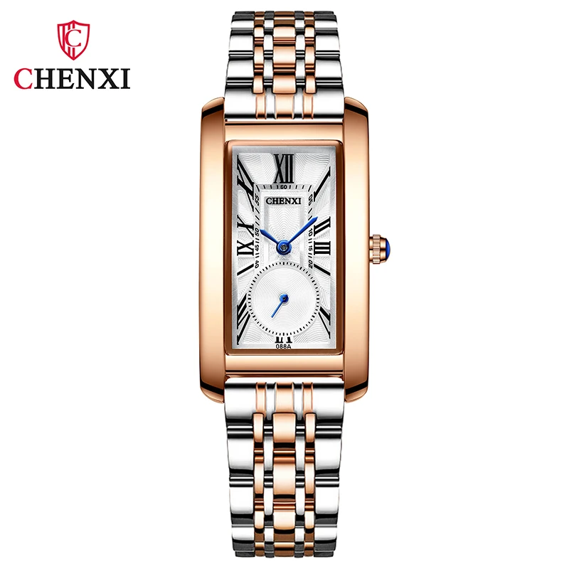 CHENXI Women Watch 2021 Stainless Steel Square Quartz Watch Women Fashion Casual Ladies Watches Relogio Feminino Reloj Mujer