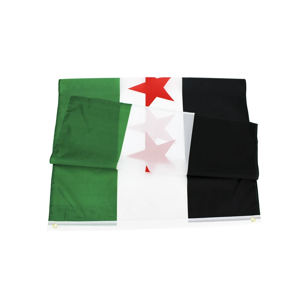 FLAGHUB 60X90 90X150cm Syria The Syrian Arab Republic Three Star Flag Banner Hanging Decoration