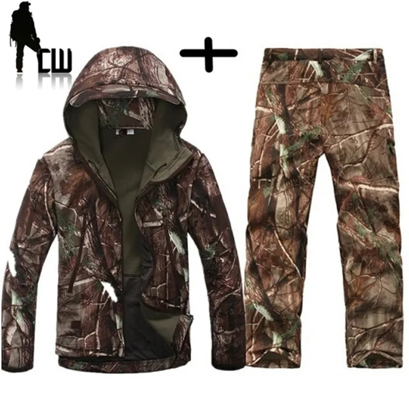 Men Camouflage Gear TAD Jacket Set Waterproof Hiking