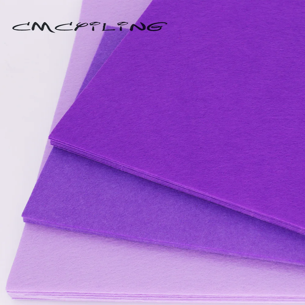 CMCYILING Purple Hard Felt 1 MM Thickness Polyester Cloth For DIY Crafts Dall Scrapbook / Non-Woven Sheet 20 Pcs/Lot 20*30cm