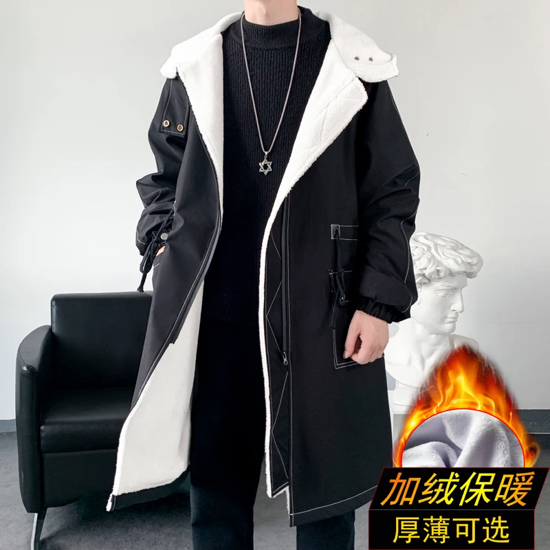 2024 winter coat men hooded thick high quality trench coat men,mens fashion windbreakers casual jackets male,plus-size M-3XL