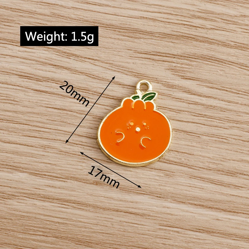 10 teile/los Emaille Charms für Ohrringe Anhänger Halsketten Obst Erdbeere Ananas Banane Orange Charms Handgemachte Schmuck Machen – Detail 9