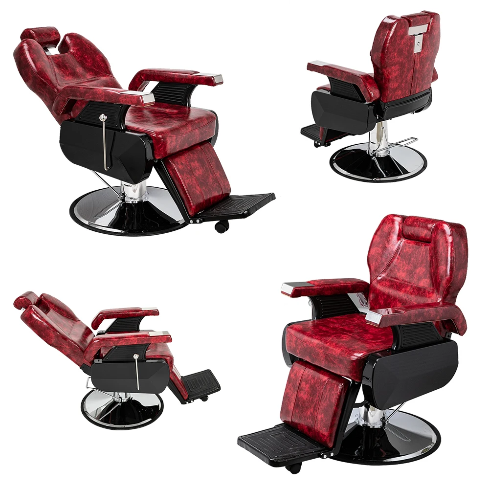 (97 x 70 x 100)cm Beauty Salon Chair Salon Chair Barber  Classic Large Barber Chair Wine Red