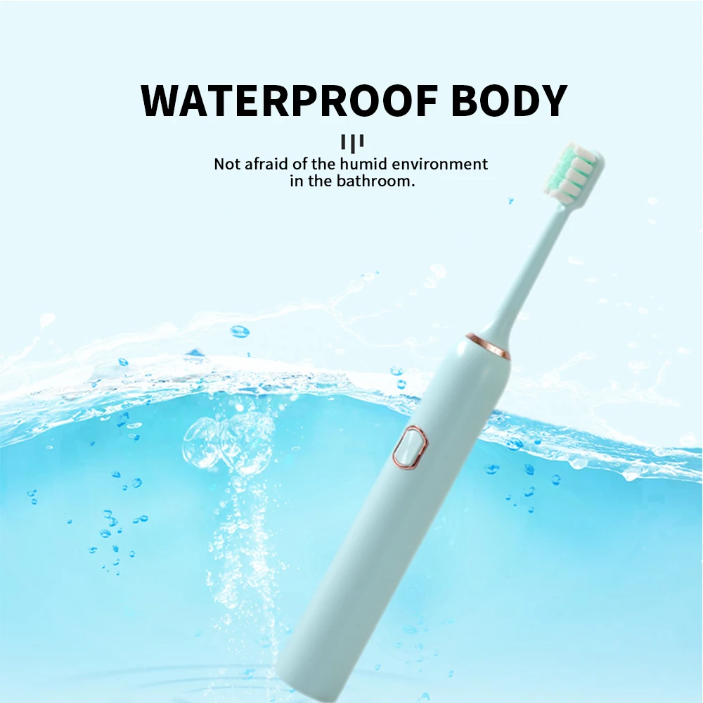 Cepillo de dientes eléctrico con batería, limpieza precisa, resistente al agua, No recargable