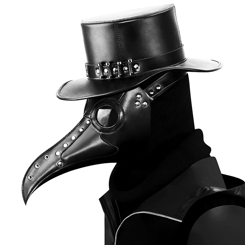 Plague Doctor Mask Adult Steam Punks Scary PU Bird Doctor Schnabel Masque Halloween Cosplay Beak Maske Prop Carnival