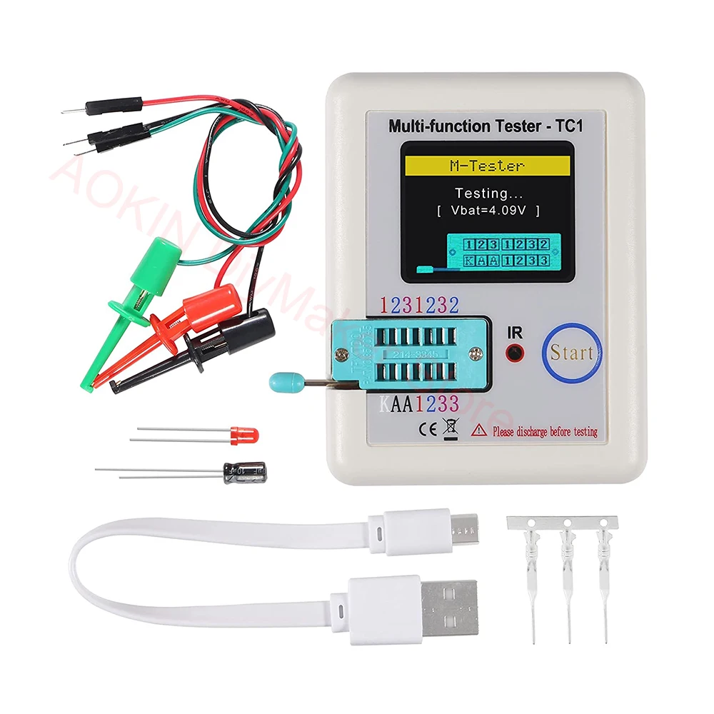 LCR-TC1 TCR-T7 Transistor Tester Multimeter Colorful Display For Diode Triode MOS/PNP/NPN Capacitor Resistor Transistor