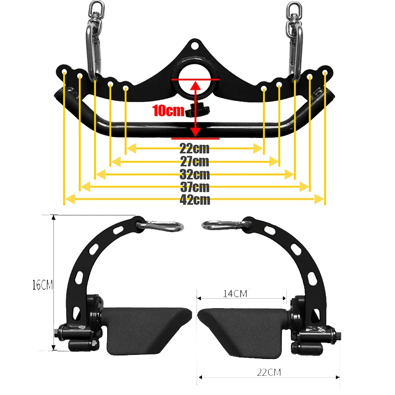 Gym Fitness Rowing T-Bar,Bicep,Triceps Back Blaster Handle Press Down Hand Grips Pull Down,V-Bar Pulley Cable Machine Attachment