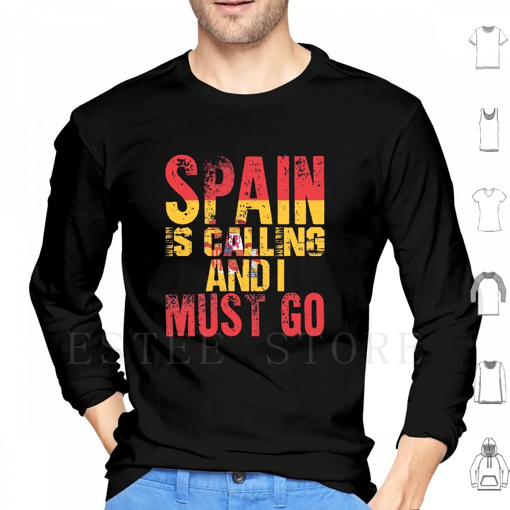 España está llamando y devo ir vacaciones sudaderas con capucha de manga larga vacaciones en español amor España vacaciones España España