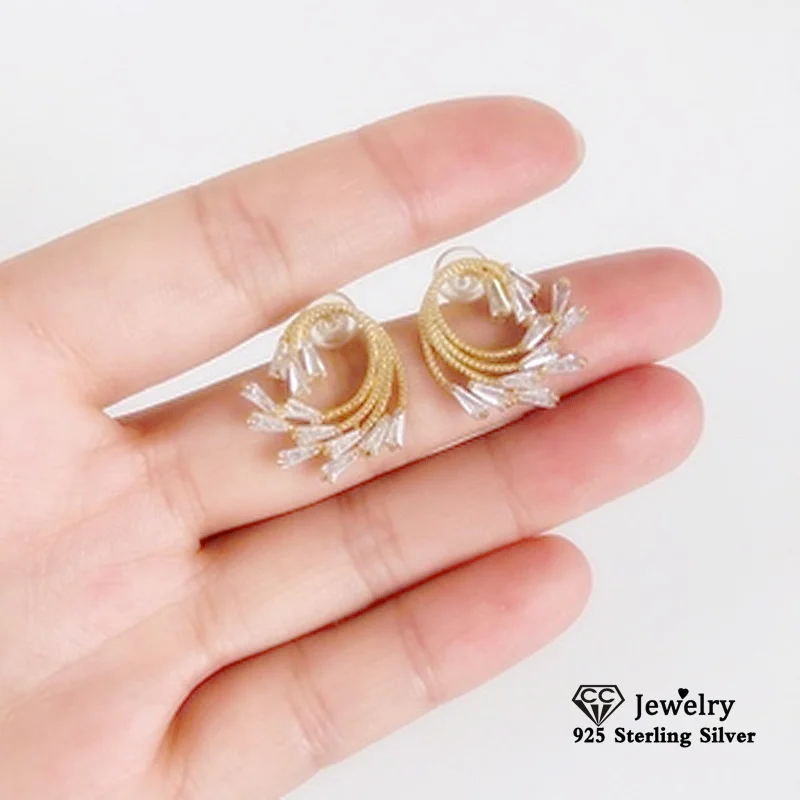 Cc Leaf Stud Earrin… - image