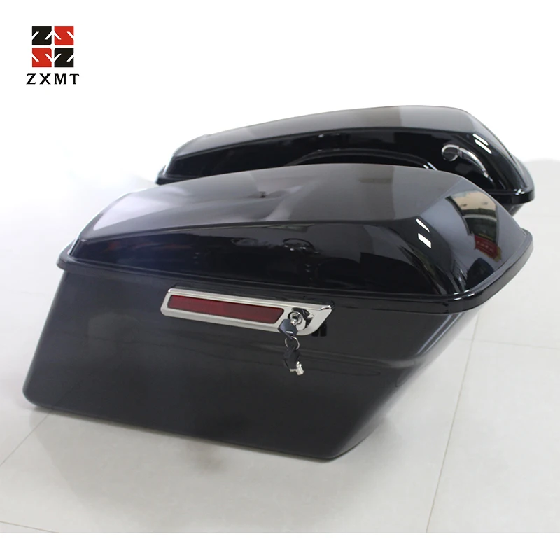 ZXMOTO Painted Gloss Black Hard Saddle Bags Saddlebags For Harley-Davidson Touring 2014 to 2020 14