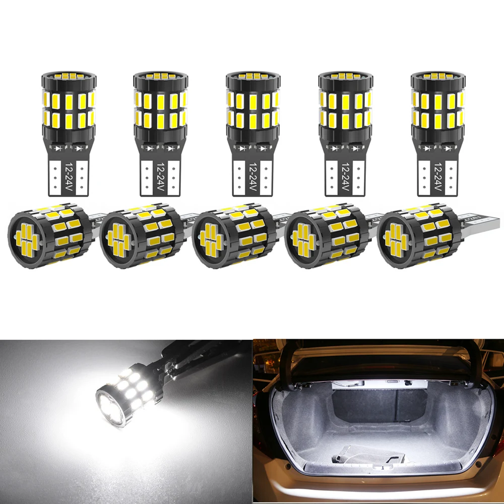 10pcs T10 W5W Led Car Canbus Light Bulbs For BMW E46 F20 F30 X3 X4 X5 X6 Z1 Z4 Z3 M3 Interior Reading Parking Lights No Error