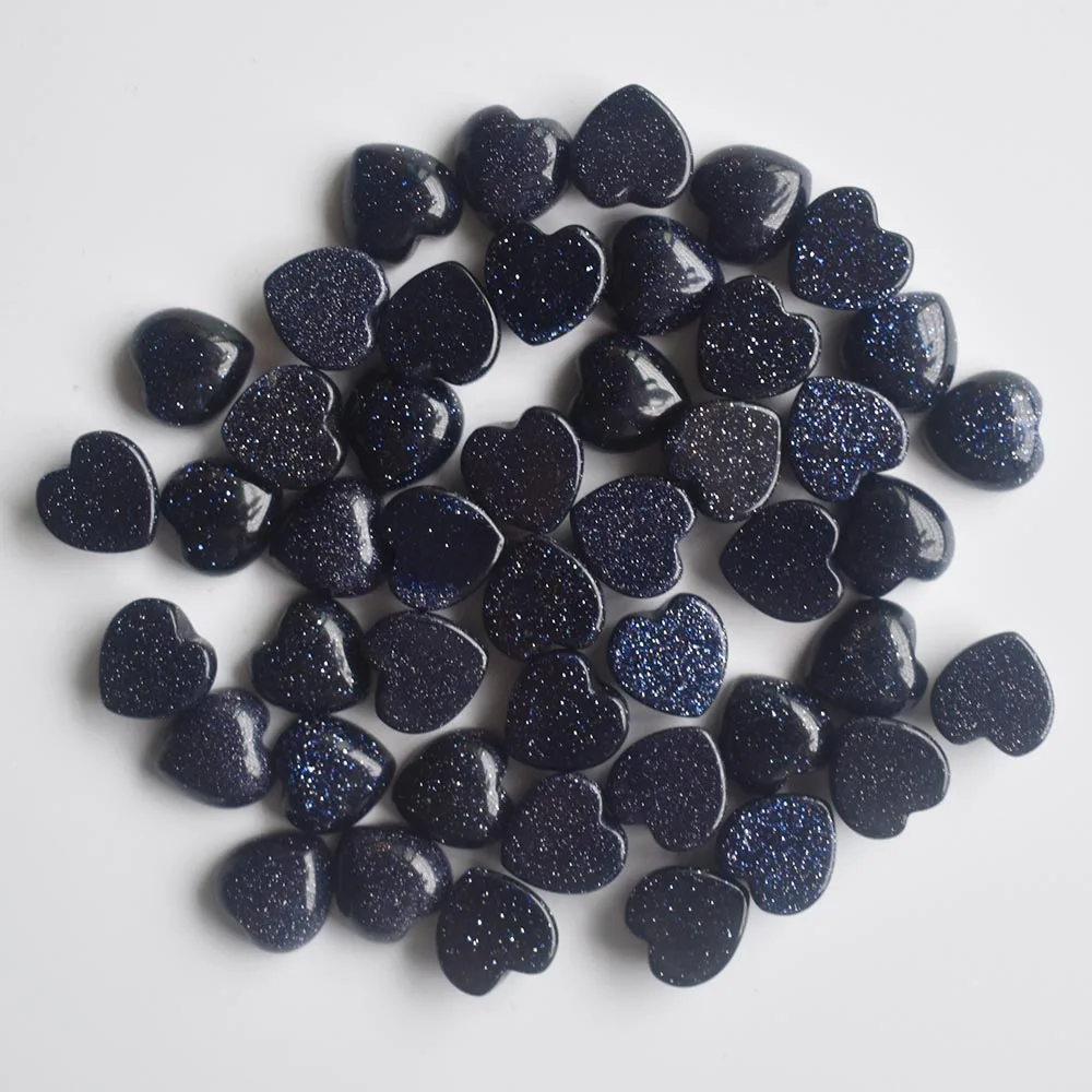 

2020 new good quality blue sand stone heart shape cab cabochons beads for jewelry making 10mm wholesale 30pcs/lot free shipping