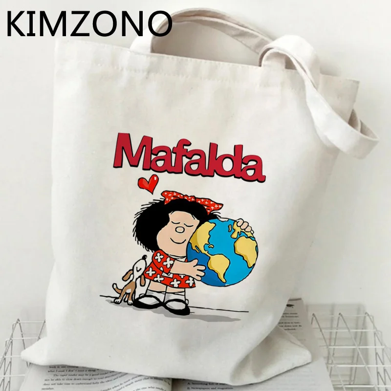 Mafalda shopping bag bolso shopping reusable jute bag tote canvas bag fabric jute string woven sac tissu