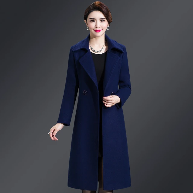 Women Woolen Coat 2019 Autumn Winter Plus Size 5xl Elegant Long Coat Female Jacket Wool Blends Coat High Quality Abrigos Mujer Wool Blends AliExpress