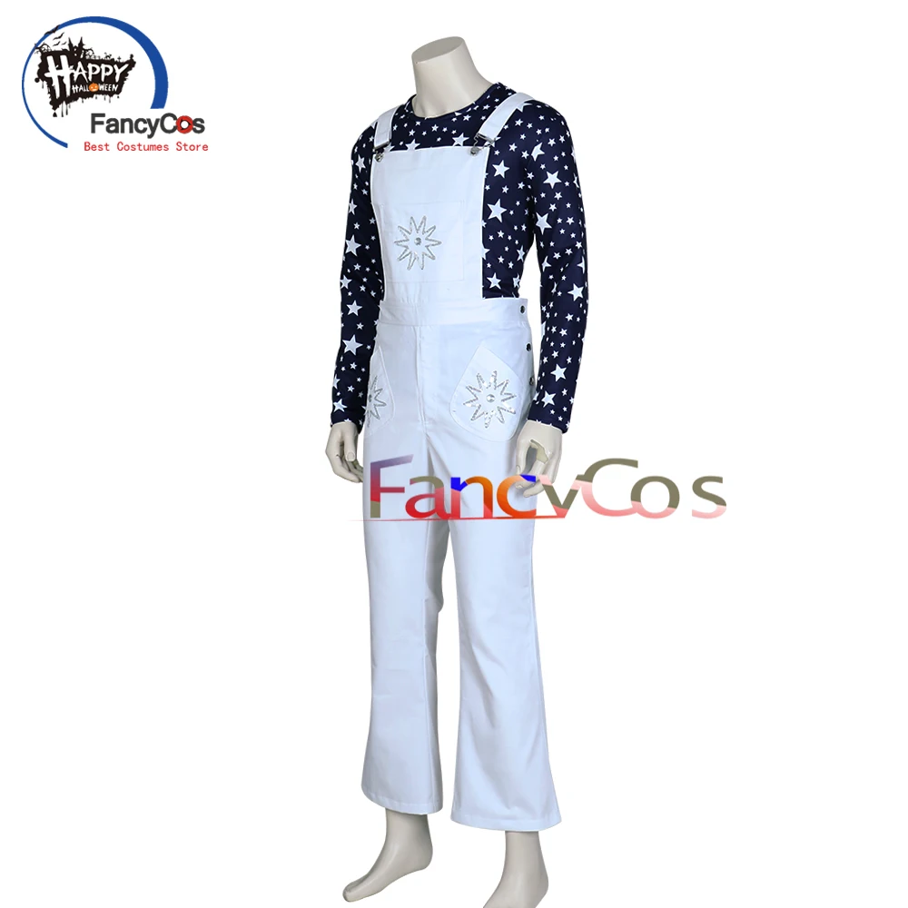 Musical Movie Rocketman Elton John Cosplay Costume Bib Pants Adult Unisex Stage Preformance Suit for Halloween Carnival Party