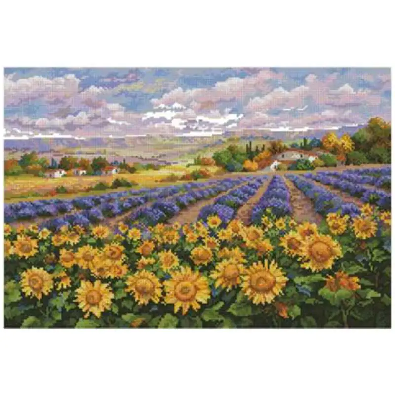 Sunflower Lavender Manor Counted Cross Stitch 11CT 14CT 18CT DIY wholesale Chinese Cross Stitch Kit Embroidery Needlework Sets