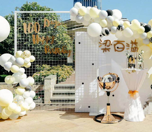 1pcs)Painted Gold/white  Square Iron Metal Wedding Floral Stand Plinths Backdrops For Wedding stage decoration   senyu2162