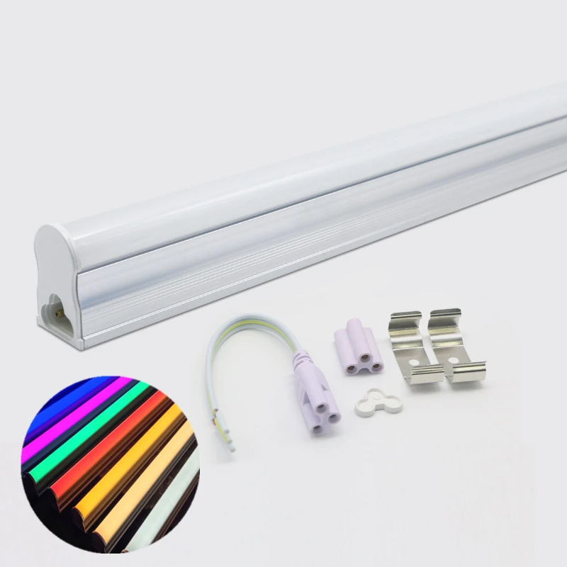 T5 Led Tube Light 1ft Fluorescent Lamp 220v 230v 240v 2835 Smd Bulb Strip Bar Nature White 4000k Red Green Ice Blue Pink 0.3m