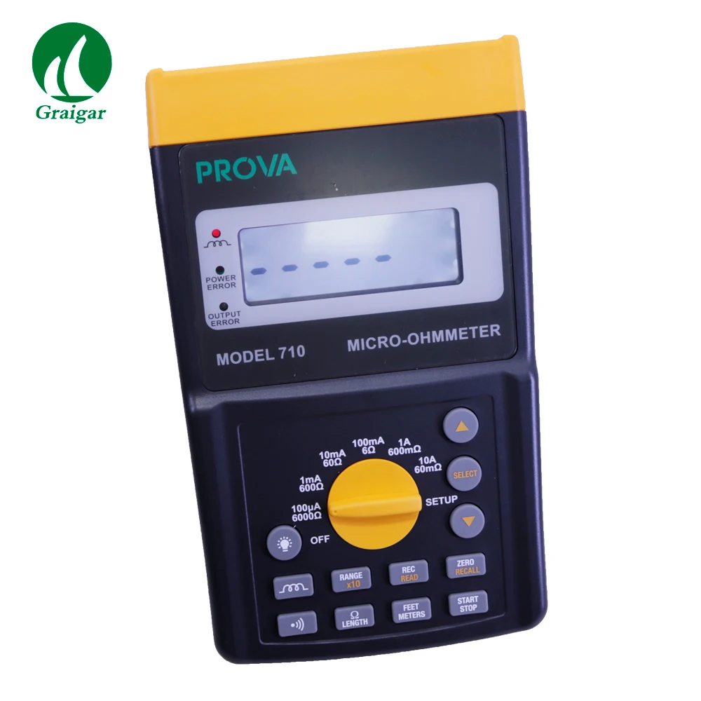 PROVA-710 Micro-Ohmmeter 10A (60mOhm) Max. Test Current Basic Accuracy 0.25%