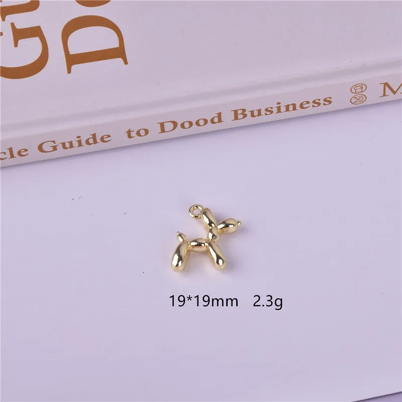 10 개/갑 3D 풍선 개 금속 매력 펜던트 귀걸이 팔찌 DIY 목걸이 보석 만들기