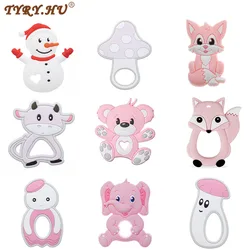 Silicone Teether Rodent Cartoon Animals 1Pc Food Grade Silicone Pandents DIY Teething Toys For Teeth Tiny Rod Baby Teethers Gift