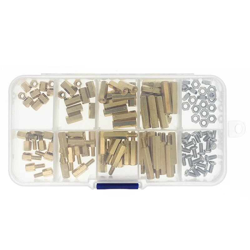 

120Pcs M3 Brass Standoff Spacer PCB Board Hex Screws Nut Assortment Kit Female-Female Spacers Male-Female