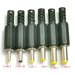 5/10pcs DC Power Male plug 5.5* 2.1mm 5.5* 2.5mm 3.5 * 1.35mm 6.3* 3.0mm 3.5*1.1mm adapter connector plug 5.5 2.1 2.5 3.5 1.35