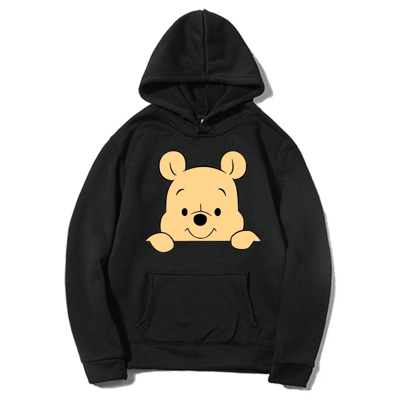 Disney Hoodie Winnie The Pooh Spring and Autumn Sweatshirt Fashion Jacket Pullover Long Sleeve Clothing Loose Street Hooded