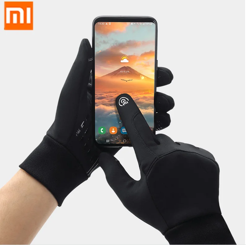 2PCS XiaoMi mijia touch screen windproof warm gloves water repellent non-slip wear-resistant riding sports gloves winter