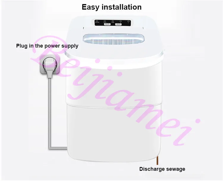 Desktop Electric Ice Maker 15KG/24H Commercial Household Round Ice Cube Making Machine Small Milk Tea Shop