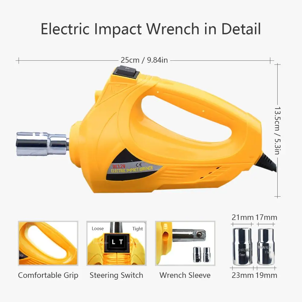 Portable 3 in 1 electric Car Jack kit 3 Ton 12V Lift Jack with Impact Wrench Auto Lift Scissor Jacks Lifting Tools For Car