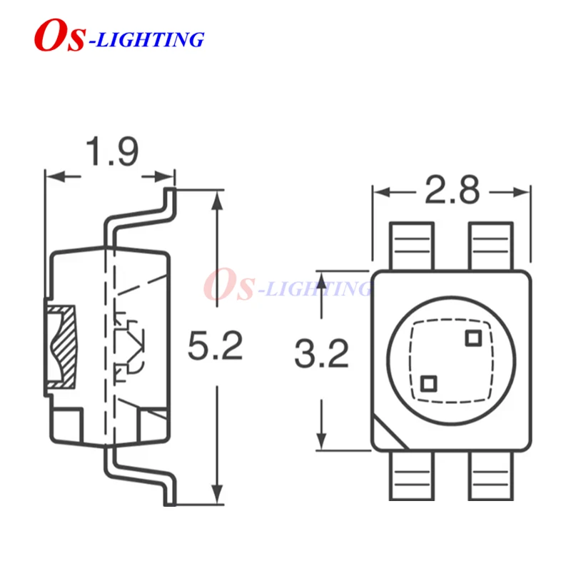 10pcs LSG T770-JL-1-0+JL-1-0-10-R18-Z 3528 RED + GREEN BICOLOR LED Reverse Gullwing 628nm/570nm 10mA 2V ( LSG T770 LSGT770 )