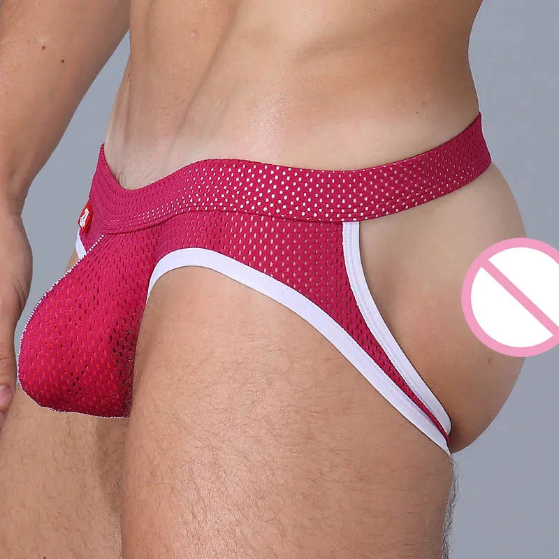 Sexy Gay Jockstrap intimo uomo trasparente String Homme Slip Sexy Erotic Homens perizoma e stringhe da uomo Cueca Gay WJ