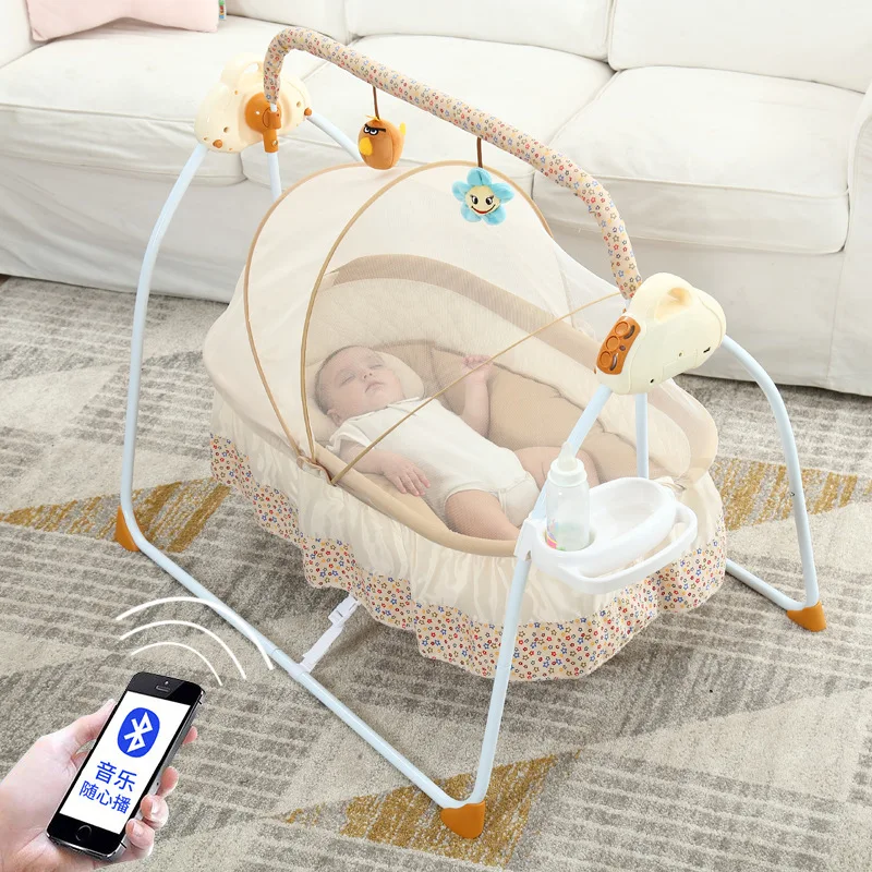 Culla portatile telecomandata per bambini con musica culla convertibile per neonato reticolato mobili per bambini lettino pieghevole