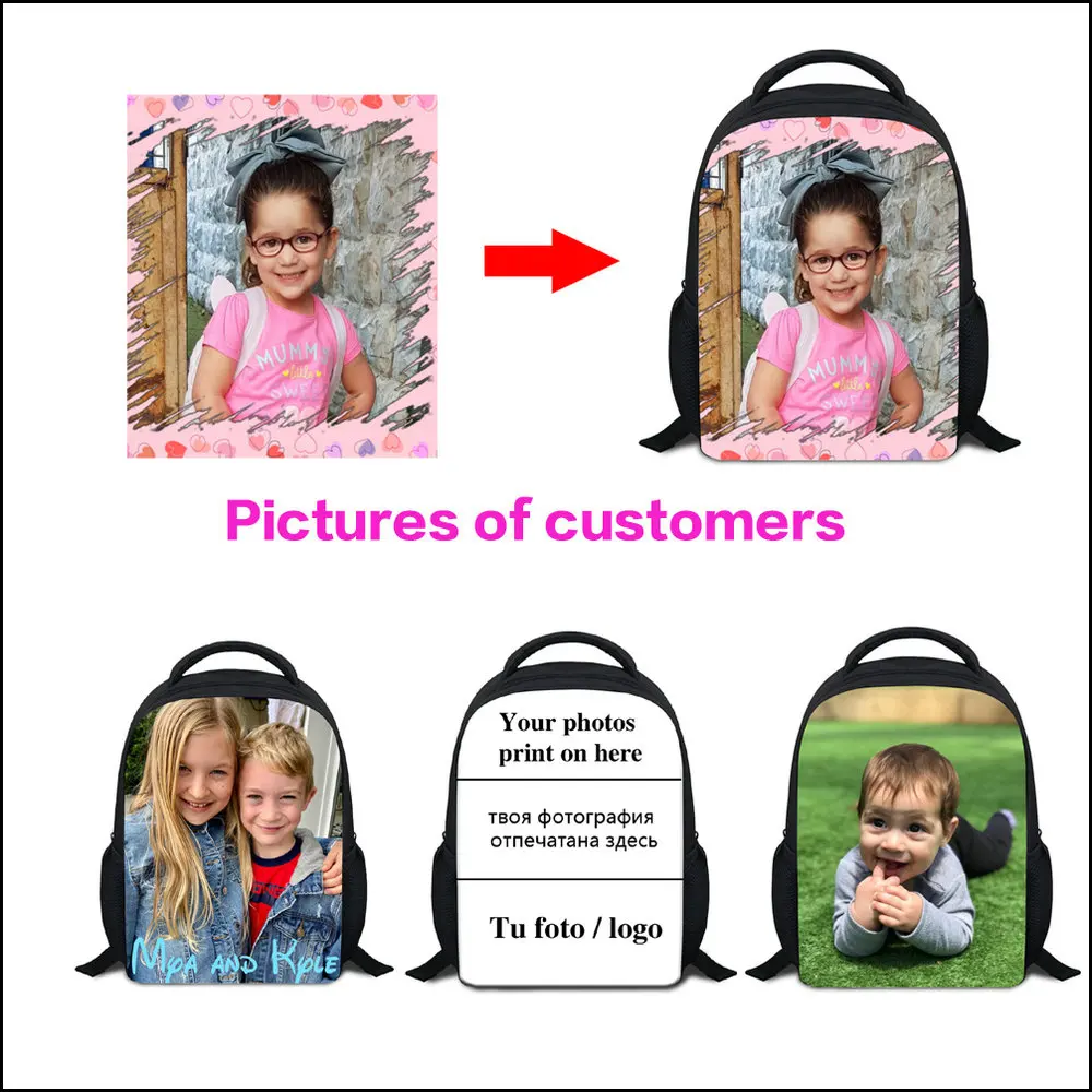 White Horse Printing School Bags For Little Boys Girls 12 Inch Mini Kids Kindergarten Backpack Children 600D Polyester Bookbag