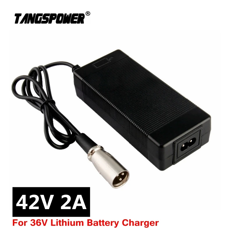 

36V Charger 42V 2A Lithium Battery Charger For 10S 36V Li-ion Battery Pack With 3-Pin XLR Socket/Connector 84W Silent Charging