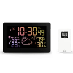 FABISENSE 3378A NO RCC Wireless Weather Station Temper & Humidity Sensor Colorful LCD Display Weather Forecast Clock In/Outdoor