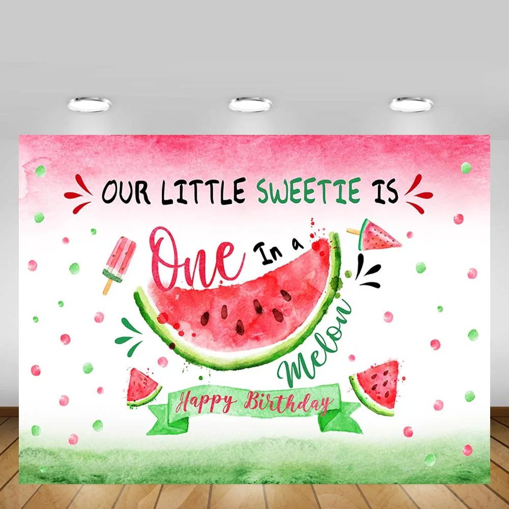 

Mehofond Watermelon Baby 1st Birthday Backdrop Photography Summer Newborn Portrait Photocall Background Photo Studio Photozone