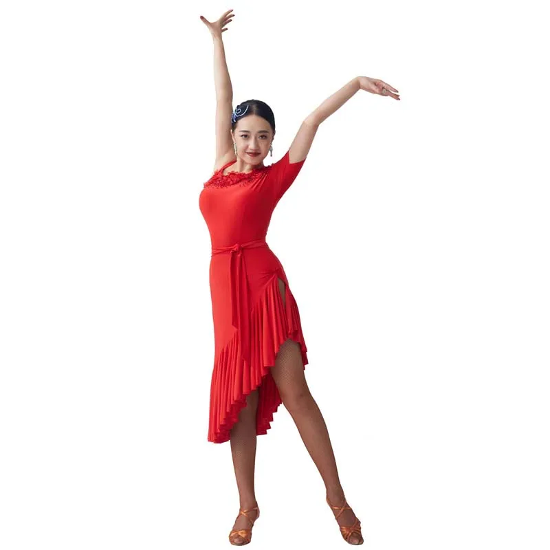 LP-2101 Custom new national standard Latin dance practice dress elegante abito da ballo latino da donna abiti da ballo latino americani