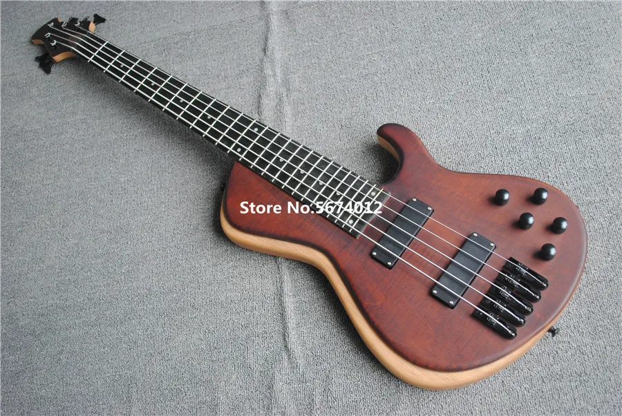 High quality custom 5 string bass guitar electric bass veneer closed pickup integrated link free shipping